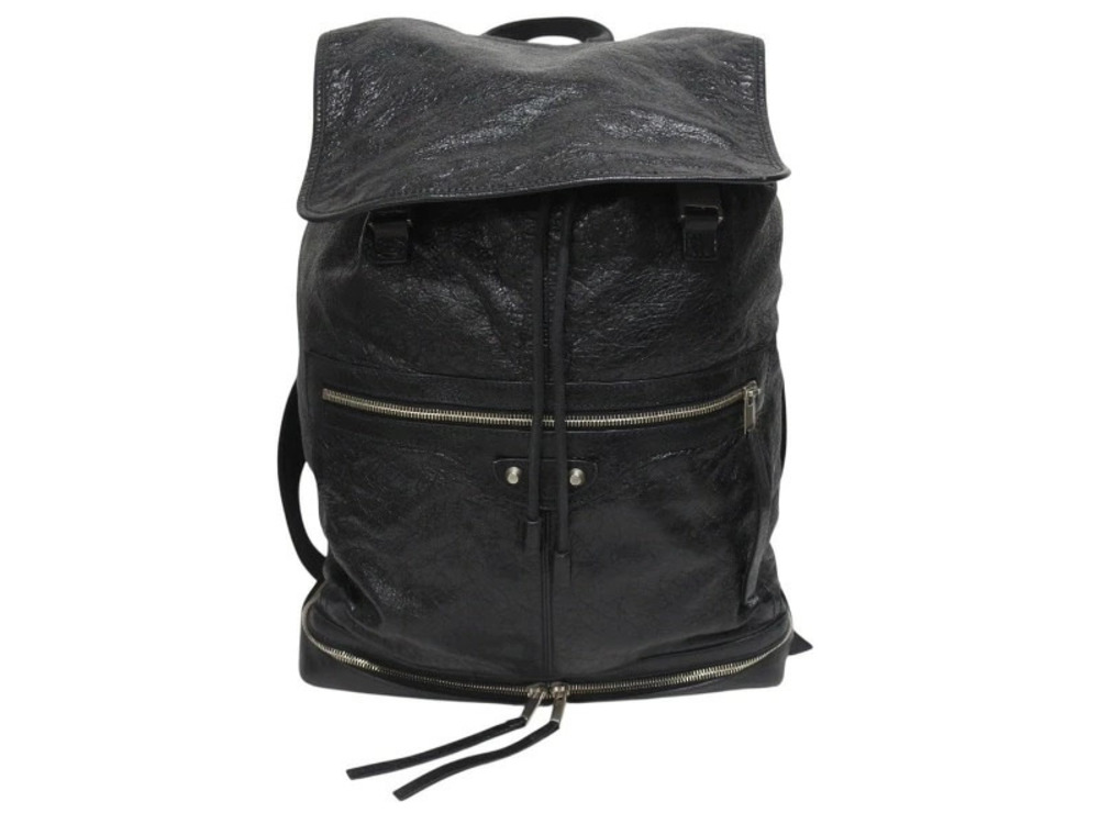 Balenciaga Travel Backpack Leather Black